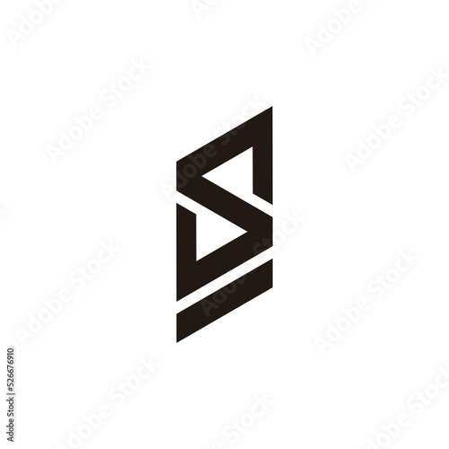letter s dimensional geometric line logo design vector