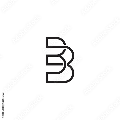 letter b simple linked linear logo vector