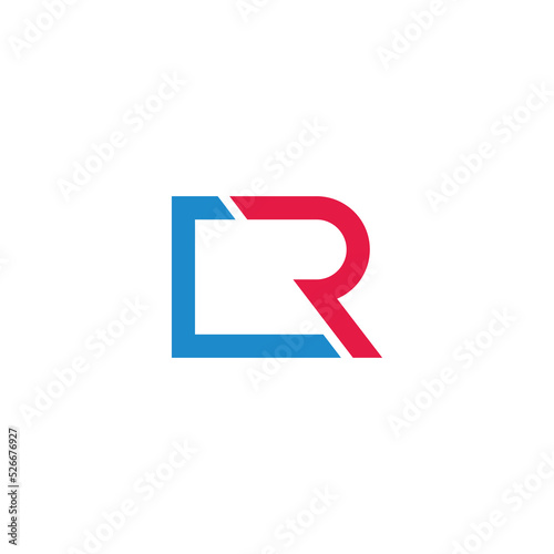 letter cr colorful linear geometric simple logo vector