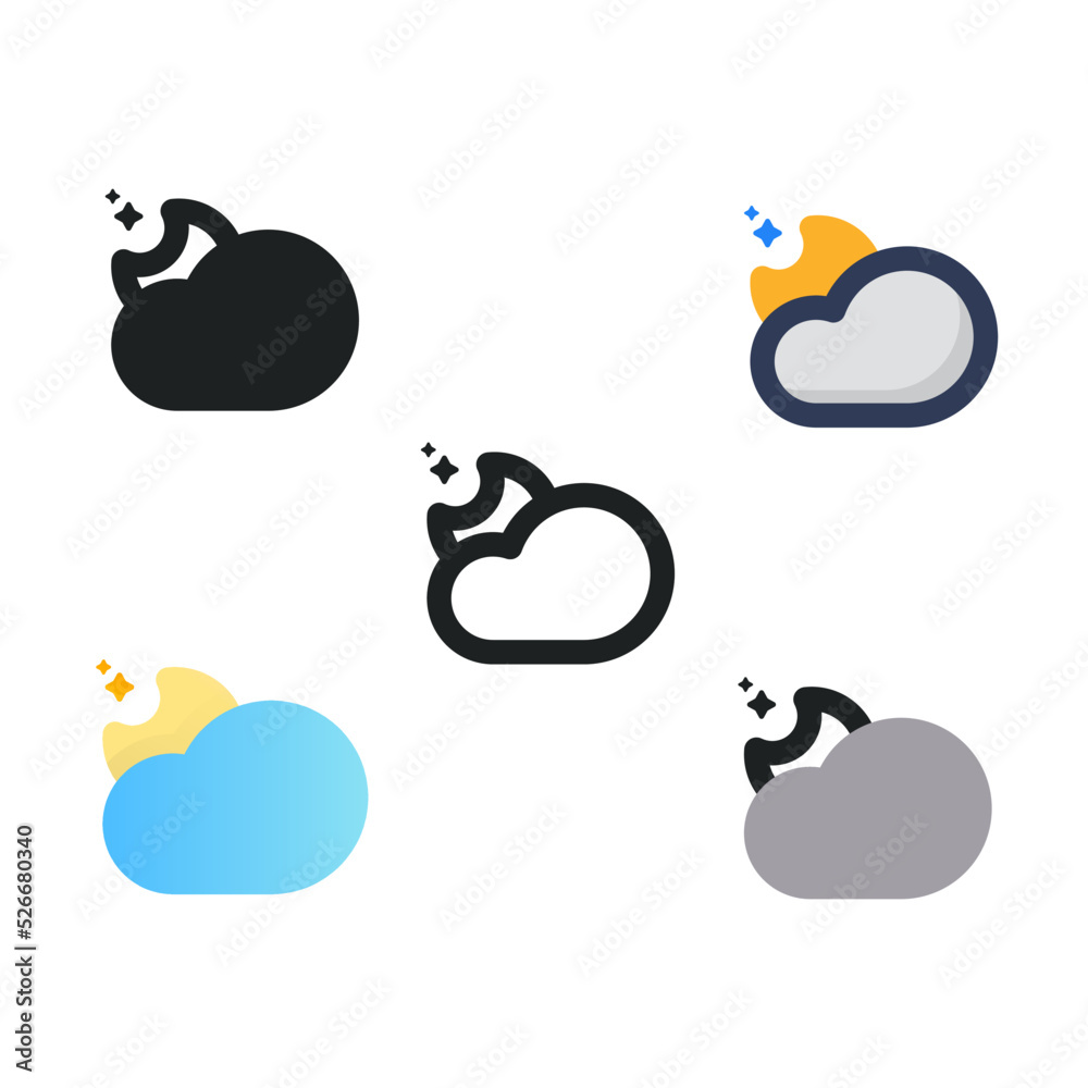 Naklejka premium Starry Night Weather Forecast Icon