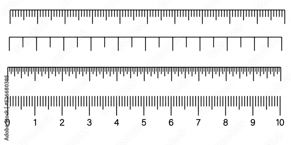 Markup for rulers. Measuring scale. Vector illustration isolated on ...