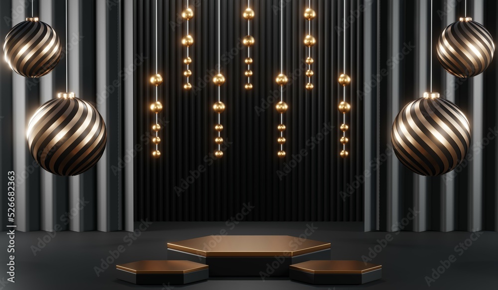 3D rendering of blank product background for cream cosmetics Modern black podium background 3D rendering of blank product background for cream cosmetics Modern black podium background