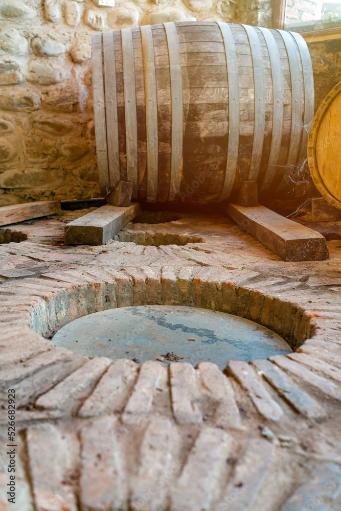 underground cellar for storing wine in a Georgian winery Stock Photo ... - Underground Wine Cellar Space