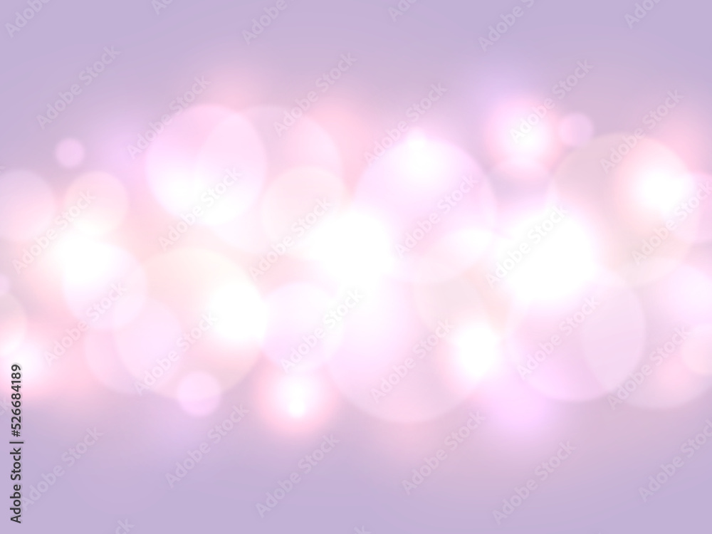 キラキラと美しく輝くピンボケライトと紫色グラデーションの背景