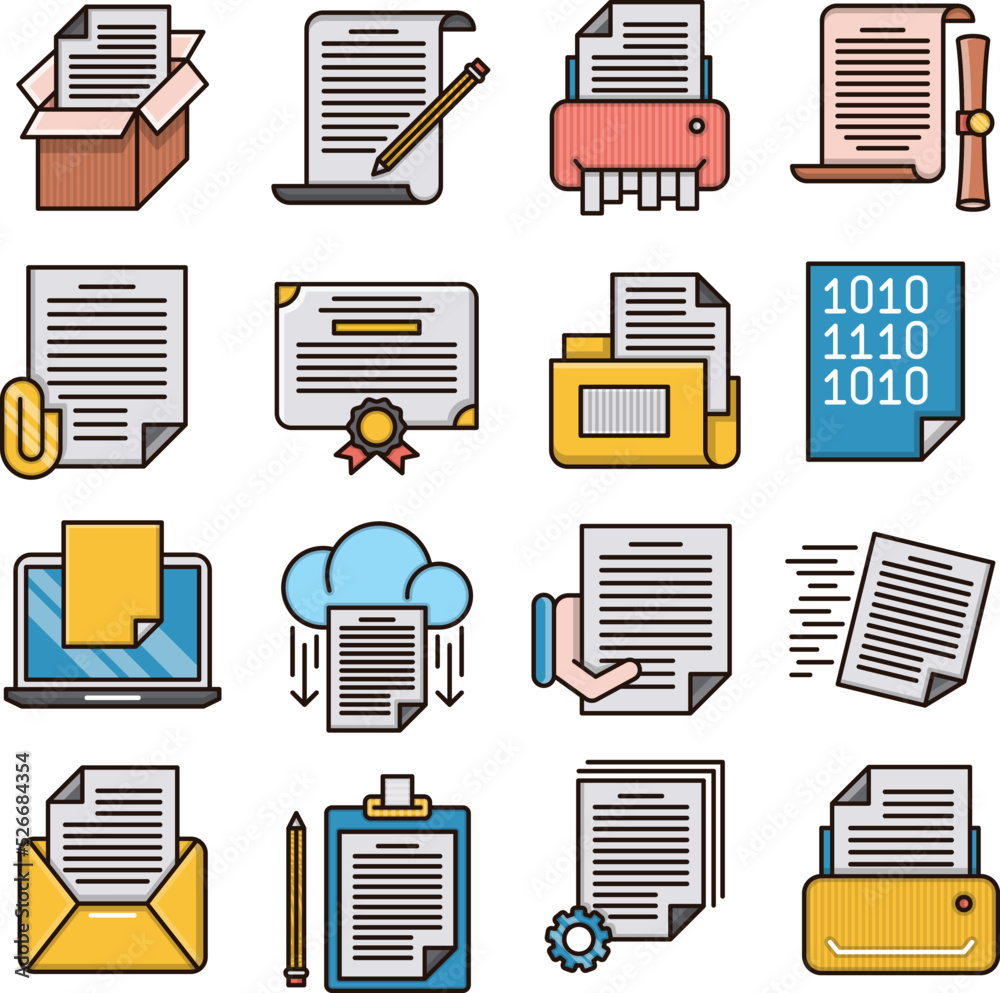 Document icons set Document icons set