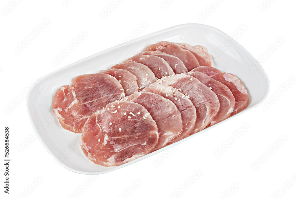 raw pork on plate