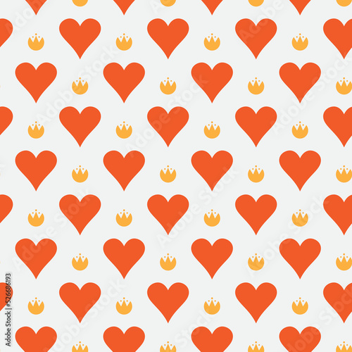 Vector Seamless  pattern with flowers and hearts.