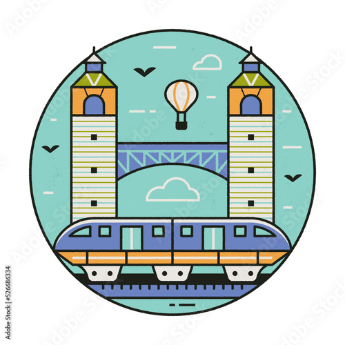 Obraz na płótnie Singapore Sentosa Island Monorail Circle Icon w salonie