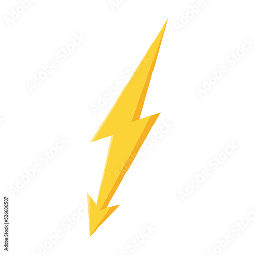 Free Download yellow lightning bolt flash and thunder icon cartoon style isolated on white background. - GFXLoad
