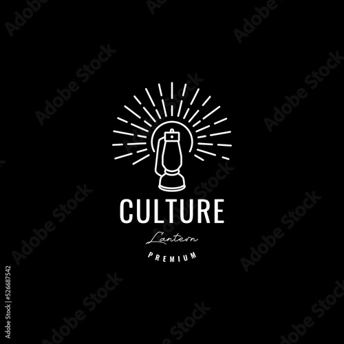 hipster culture traditional lantern logo design