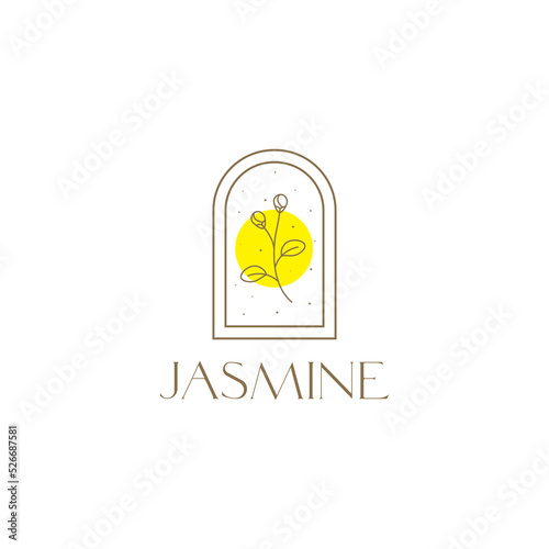 flower jasmine with window logo design