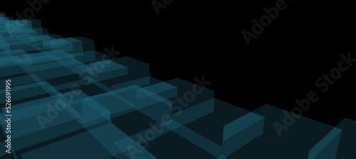 Abstract background 3d rectangular geometric overlay blue tone