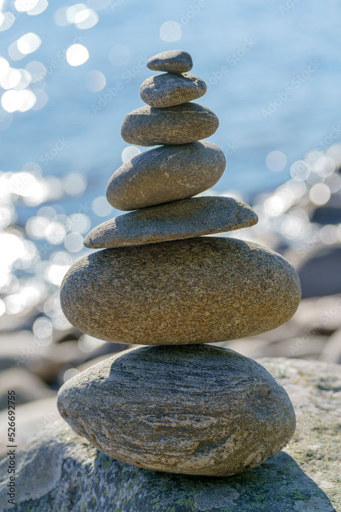 Pyramid of stones. Unstable balance of stone objects. Idyllic state of nature. Pyramid of stones. Unstable balance of stone objects. Idyllic state of nature.