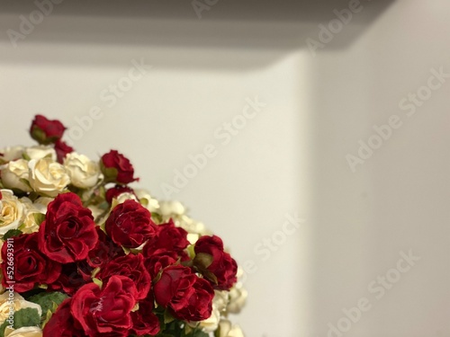 Bouquet of roses on a light background