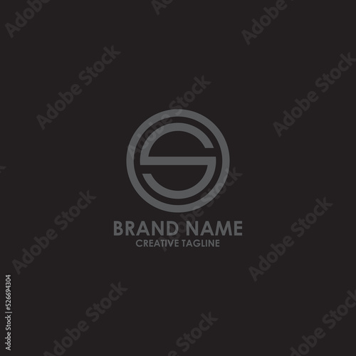 initial letter logo os, so or s inside o rounded on black background