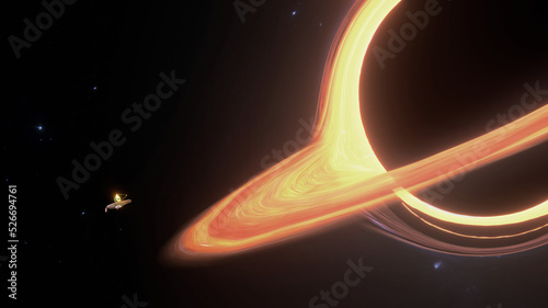 james webb telescope around black hole. 8k resolution 3d illustration background