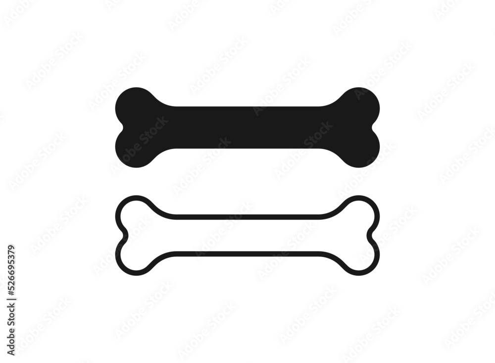 Dog bone icon in modern flat design isolated on white background, pet food vector illustration for web site or mobile app. Dog bone icon in modern flat design isolated on white background, pet food vector illustration for web site or mobile app.