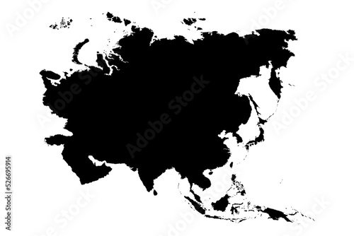 Vector Map of Asia on White Background