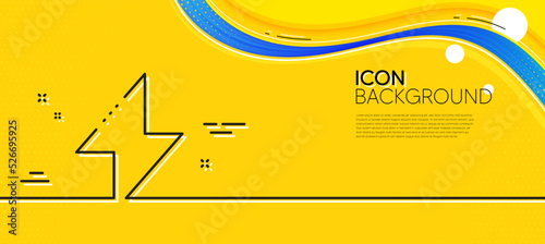 Energy line icon. Abstract yellow background. Thunderbolt sign. Electric power symbol. Minimal energy line icon. Wave banner concept. Vector