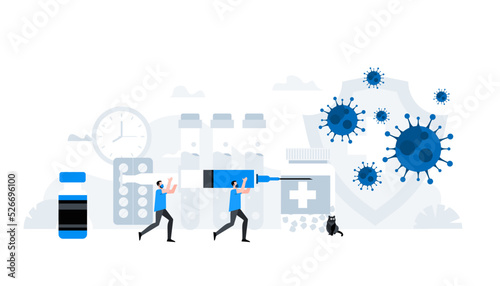 Coronavirus pandemic warning flat vector illustration. Animation ready duik friendly.