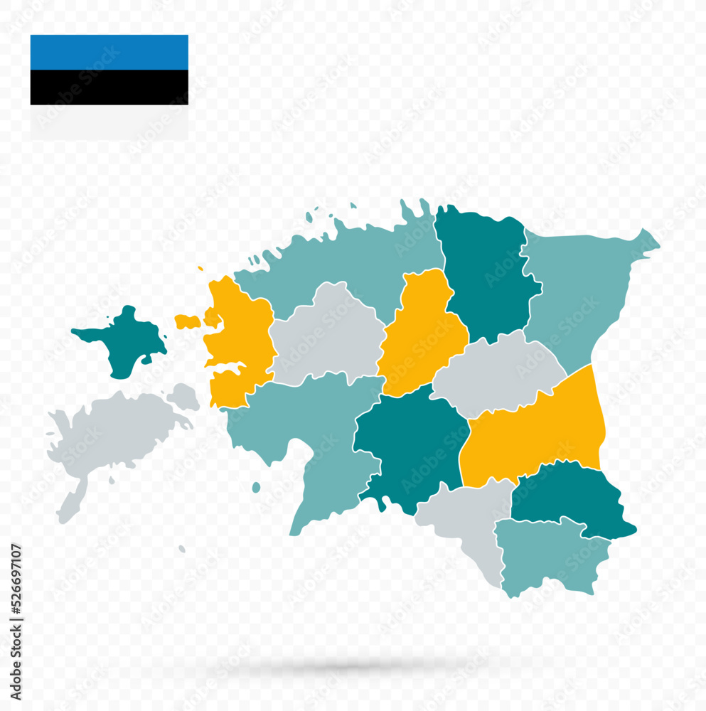 Fototapeta premium Estonia Map on transparent background