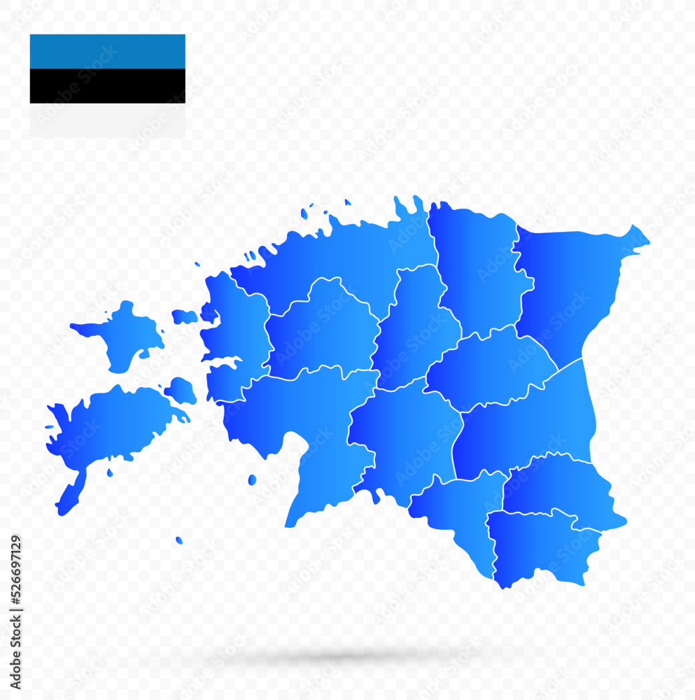 Estonia Map and flag