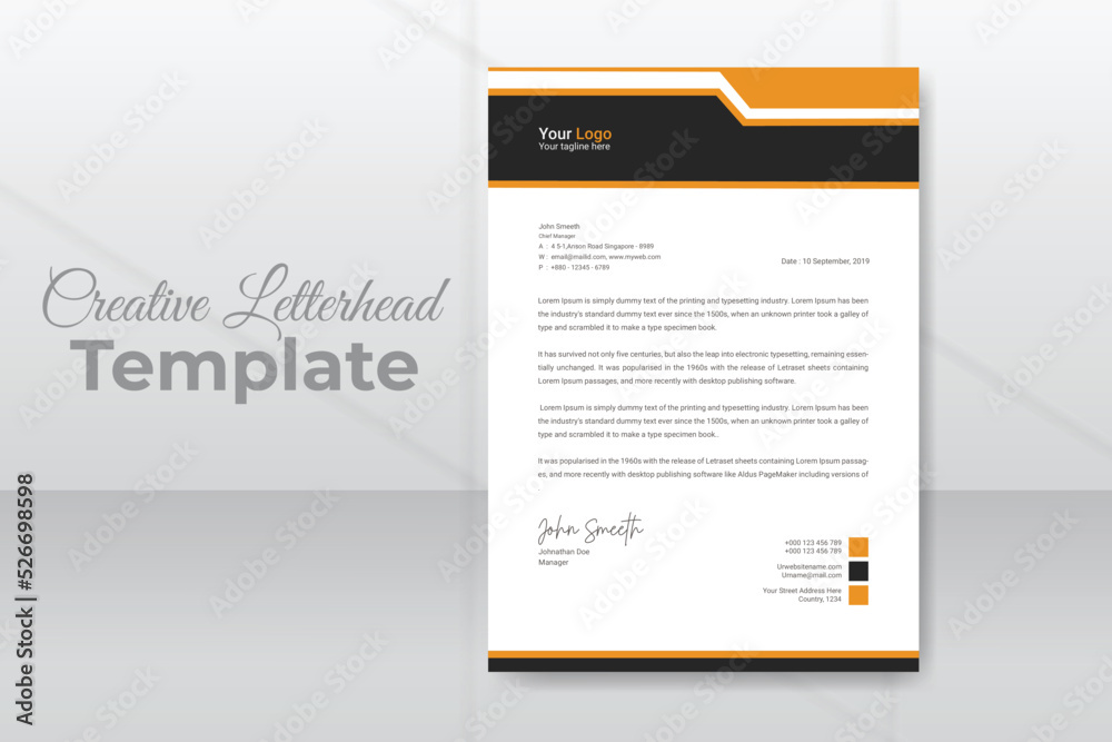 Modern simple business letterhead Template design. Modern simple business letterhead Template design.