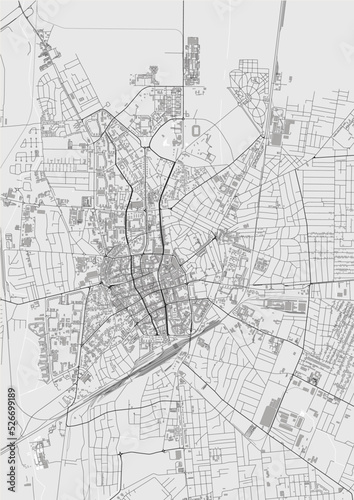 Принти на полотні map of the city of Debrecen, Hungary