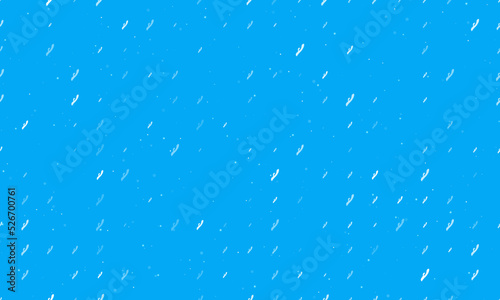 Seamless background pattern of evenly spaced white sex toy symbols of different sizes and opacity. Vector illustration on light blue background with stars