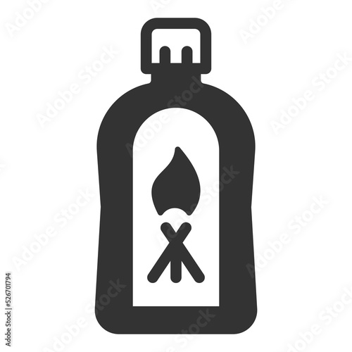 Lighter fluid in a bottle - icon, illustration on white background, glyph style