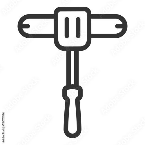 Hot sausage on the shoulder - icon, illustration on white background, outline style