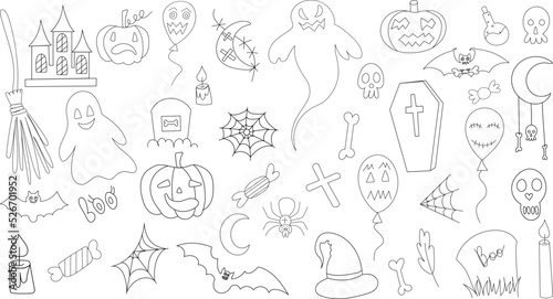 Doodle halloween sketch outline vector  isolated