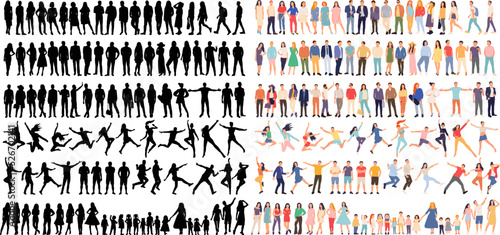 collection of men and women set in flat style