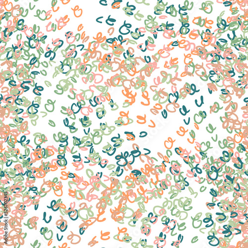 Fantasy messy freehand doodle geometric shapes seamless pattern. Infinity ditsy scribble abstract card, layout. Creative background. Textile, fabric, wrapping paper.