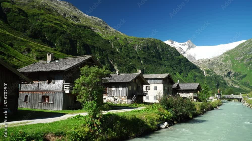 Cozy wooden mountain huts at Innergschlöss, Osttirol, Austria Cozy wooden mountain huts at Innergschlöss, Osttirol, Austria
