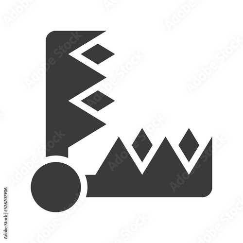 Trap with spikes for hunting animals glyph icon isolated on white background.Vector illustration.