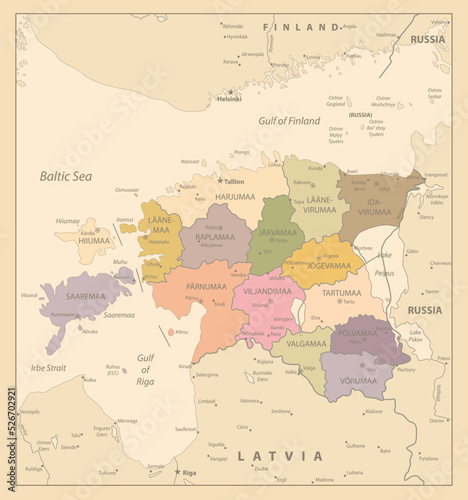 Estonia Vintage Map