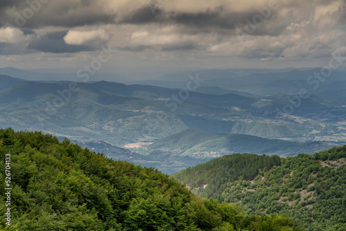 Beautiful summer mountain landscape  green hills of Kopaonik in Serbia. Travel to Balkans
