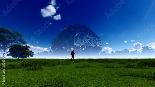 alien structure with nature background