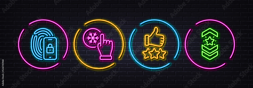 Vecteur Stock Freezing click, Rating stars and Lock minimal line icons ...