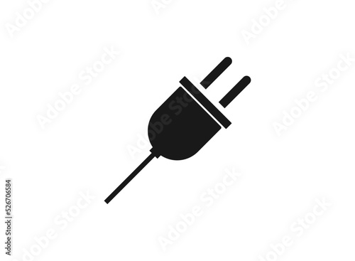 Electric plug vector icon isolated on white background.