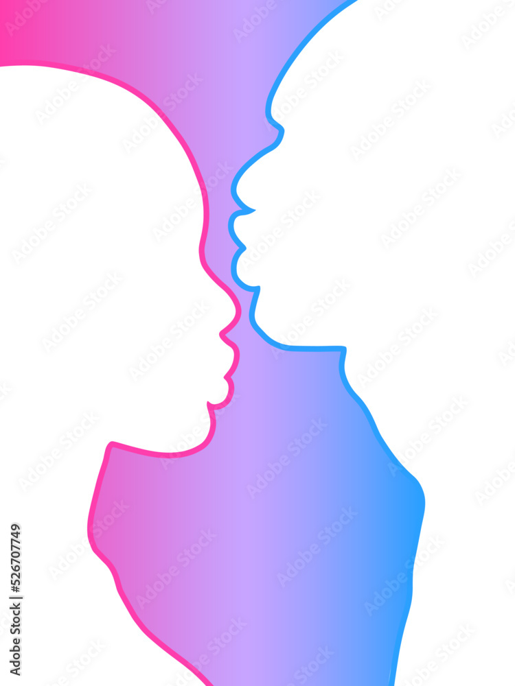Vector couple colorful abstract illustration.