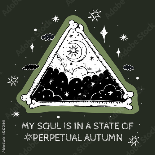 Mystical vector card with elements of magic, autumn. Great for banner, web site, print, fabric