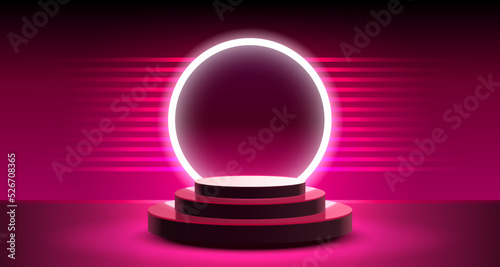 Podium design pedestal, minimal modern studio, platform scene. Vector