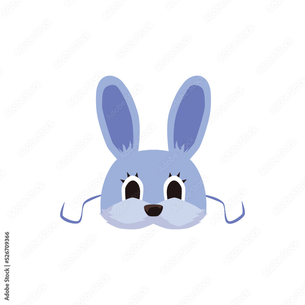Rabbit or bunny cute children carnival mask flat vector illustration isolated. Rabbit or bunny cute children carnival mask flat vector illustration isolated.
