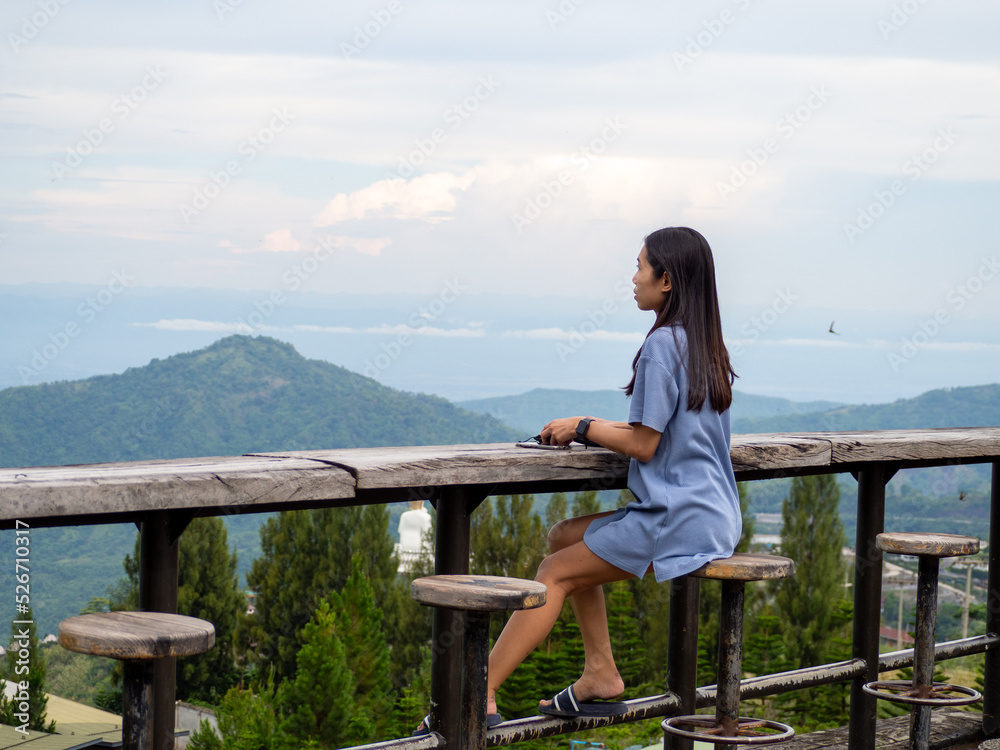Woman Asain and Nationality Thai and mountain at Phetchabun, Thailand. Woman Asain and Nationality Thai and mountain at Phetchabun, Thailand.