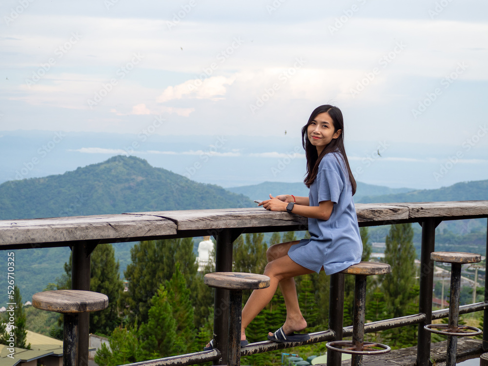 Woman Asain and Nationality Thai and mountain at Phetchabun, Thailand. Woman Asain and Nationality Thai and mountain at Phetchabun, Thailand.