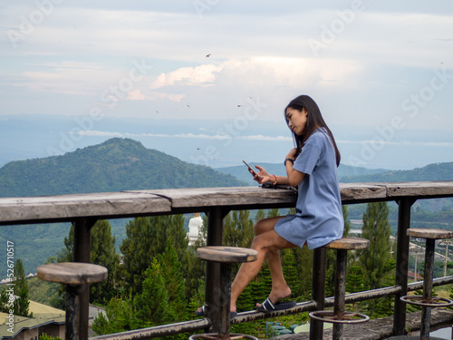 Woman Asain and Nationality Thai and mountain at Phetchabun  Thailand.