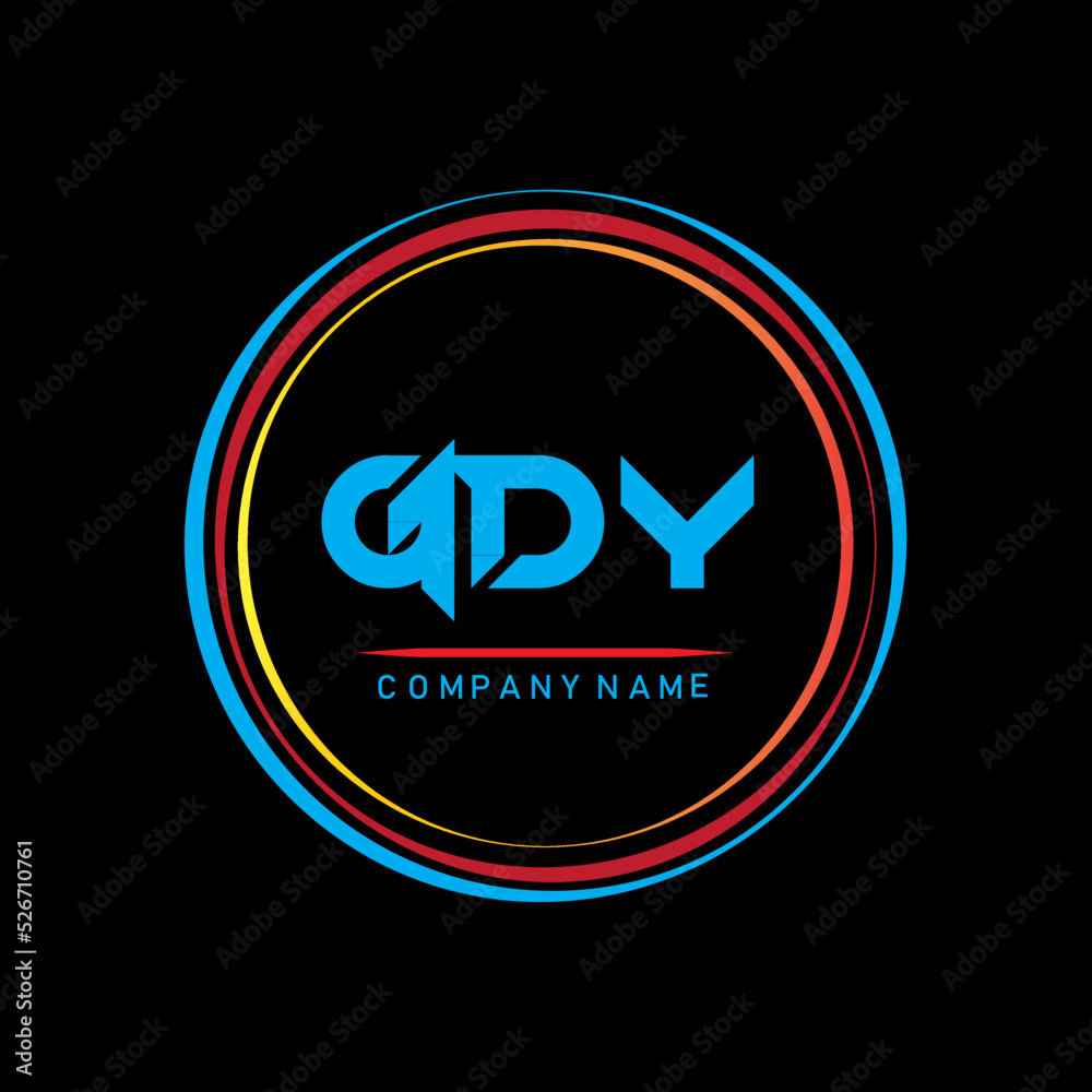 G D Y,GDY Logo Design,GDY Letter Logo Design On Black Background,Three Letter Logo Design,GDY Letter Logo Design With Circle Shape,Simple Letter Logo Design - obrazy, fototapety, plakaty 