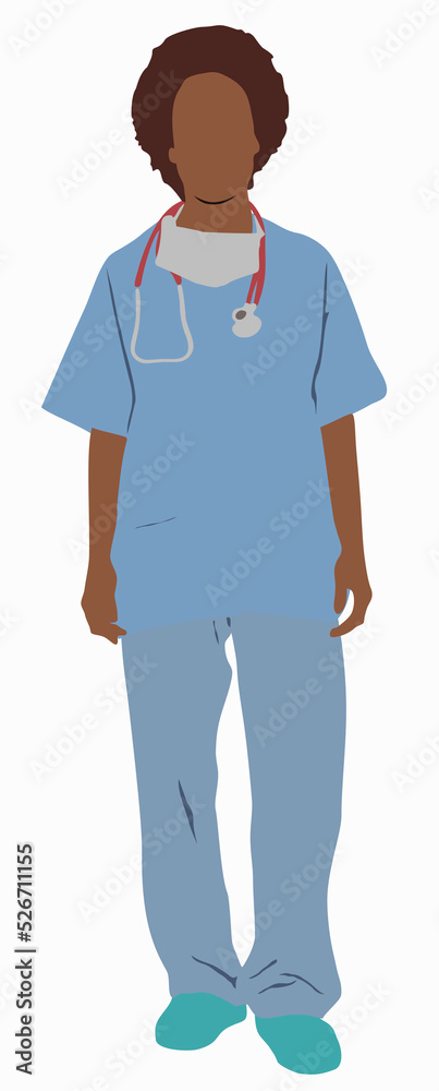Nurse standing with stethoscope in pose